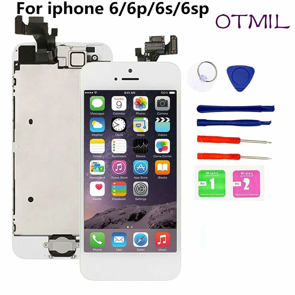 Для iPhone 6 6s 6P 6s P ЖК полный комплект ЖК-экран дигитайзер сенсорный экран pantalla Полная замена Кнопка камера 6 6s ЖК
