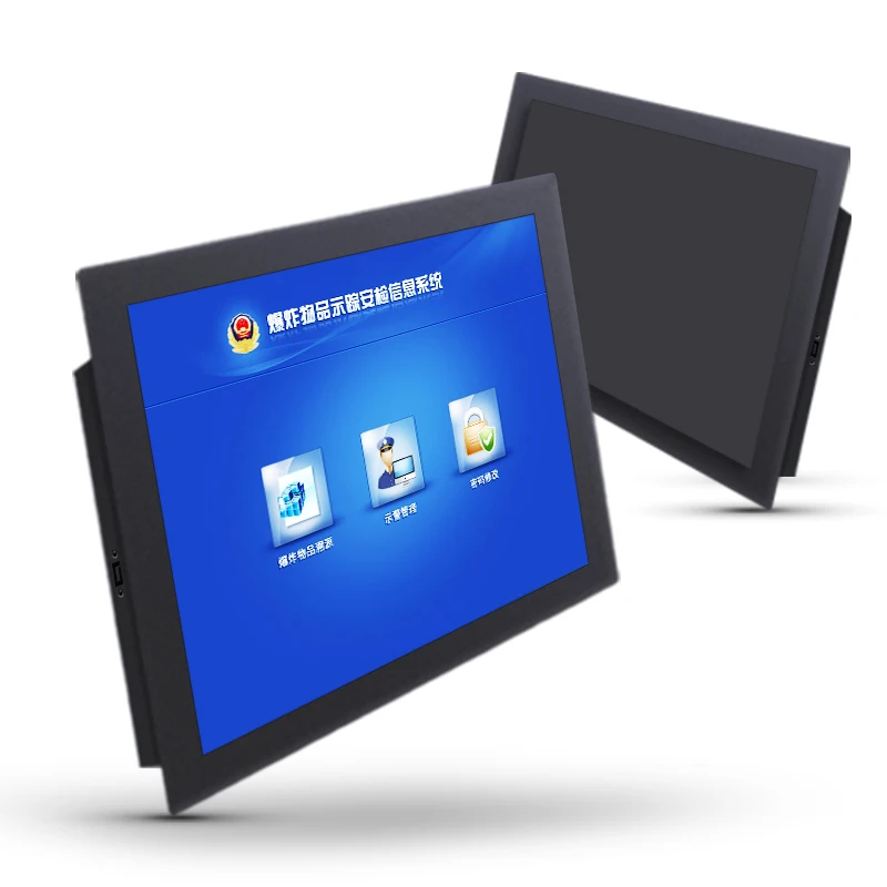 

10 15 17 12 Inch Display LCD Screen Monitor of Tablet VGA DVI USB Resistance Touch Screen Embedded installation Wall mounting