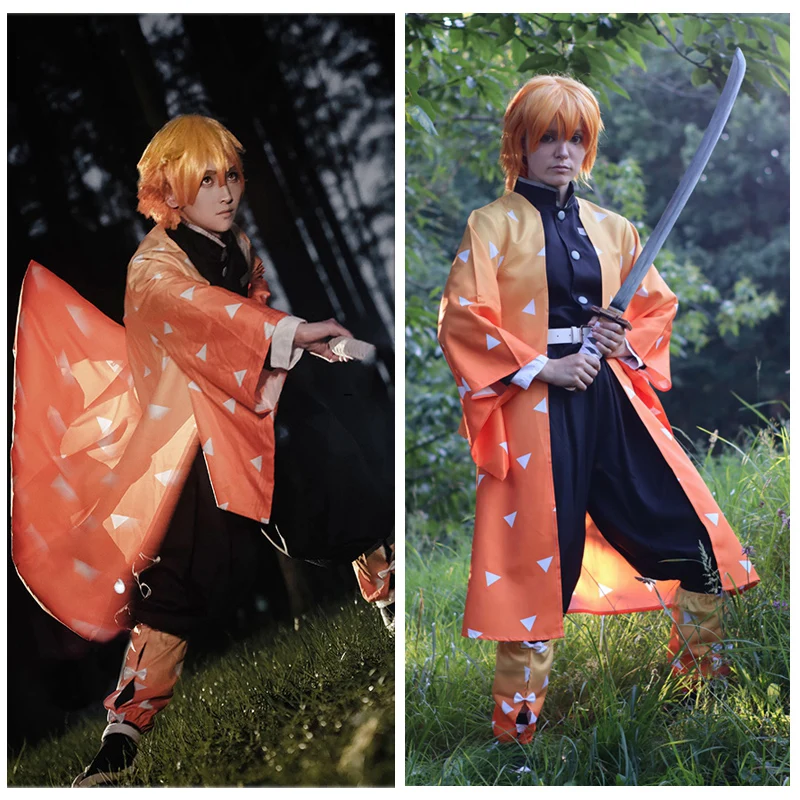 ROLECOS-Anime-Costume-Kimetsu-no-Yaiba-Cosplay-Demon-Slayer-Agatsuma-Zenitsu-Cosplay-Costume-Men-Kimono-Halloween (2)