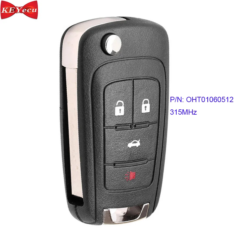 

KEYECU for Chevrolet Camaro Cruze Equinox Malibu for GMC Terrain Remote Control Car Key Fob 4 Button OHT01060512 315MHz ID46
