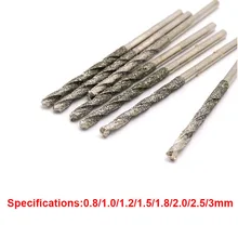 

10PCS 0.8-3mm Diamond Coated Twist Drill Bits High Speed Polishing Needle Steel Reaming Tool For Jewelry/Ceramics/Glass