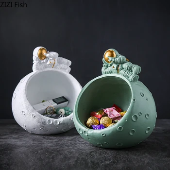 

Resin Storage Tool Desk Ornament Astronaut Abstract Character Storage Decor Solid Color Home Decoration Accessories Modern