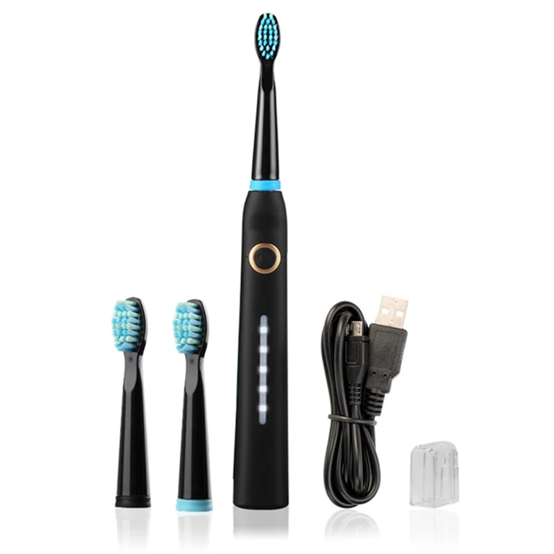 USB Charging Electric Toothbrush E7 ligent Timing Sonic Toothbrush Can Replace Toothbrush Head Waterproof Toothbrush Black USB Charging Electric Toothbrush E7 ligent Timing Sonic Toothbrush Can Replace Toothbrush Head Waterproof Toothbrush Black