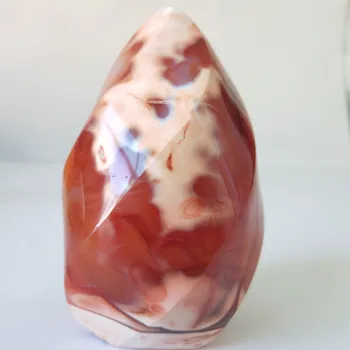 

100%Natural red agate crystal flameNatural shape decorated agate ice cream mineral specimen