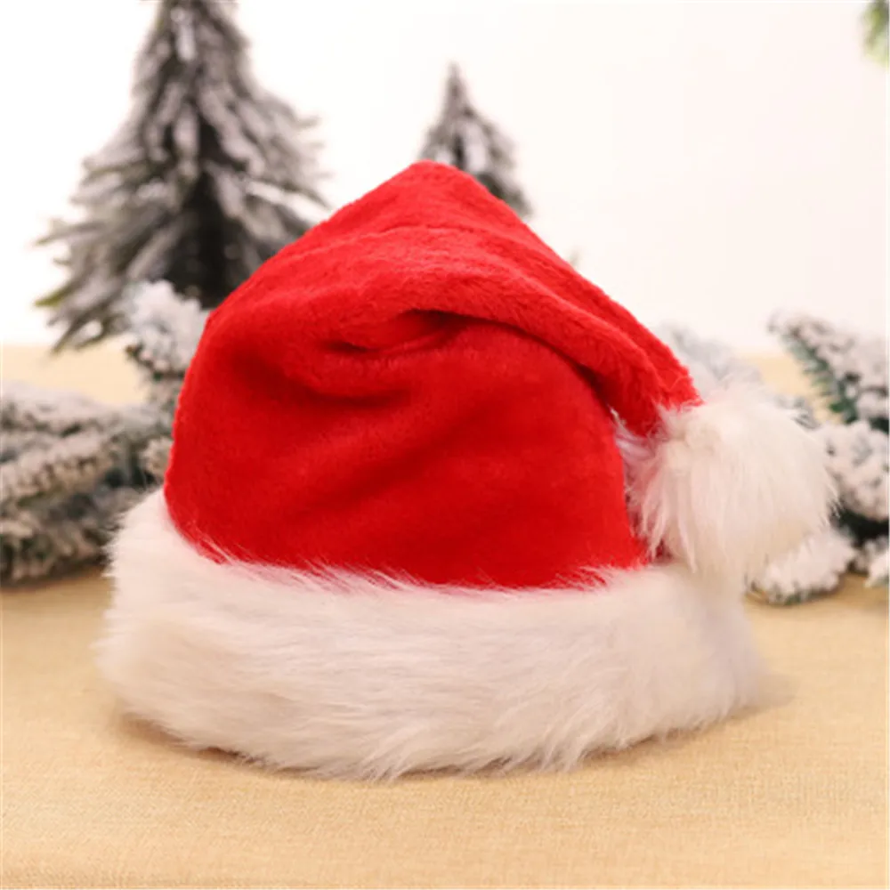 

Christmas Red Hat Adult Women Skullies Beanies Elastic Cap XMS Thick Fashion Hair Accessories Festival Gift Party Wholesale