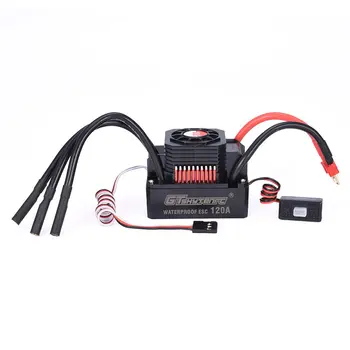 

GTSKYTENRC Waterproof 120A ESC Electric Speed Controller for 1/8 RC Car Truck 4076 4068 Brushless Motor Accessory