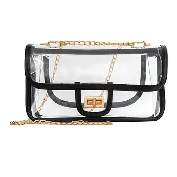 

Clear Crossbody Bag for Women The Transparent Tote Bag with Chain Messenger Shoulder Handbag Purse