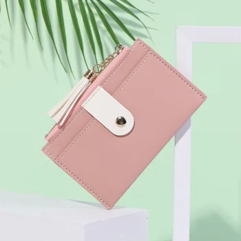 

PU Leather Card Holder Fashion Card Wallet Women's 2020 New Casual Ladies Coin Purse Multifunction Zipper Buckle Small Wallet