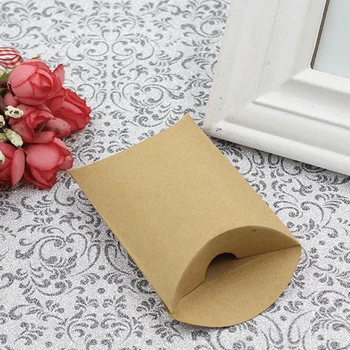 

Candy Box Kraft Paper Pillow Shape Wedding Favor Gift Boxes Pie Party Bags Eco Friendly Packaging Crafts Birthday Supplies