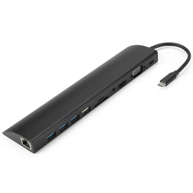 DeepFox 11-в-1 Тип C концентратор USB кабель-Переходник USB C на HDMI VGA локальной сети USB 3,0 Порты SD/устройство для считывания с tf-карт USB-C Мощность доставки для MacBook Pro