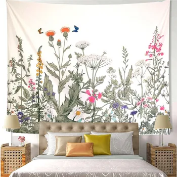 

Plant Flower On Stone Wall Tapestry Wall Hanging Large Size Wall Tapestry Cheap Hippie Boho Wall Tapestries Mandala Fabric