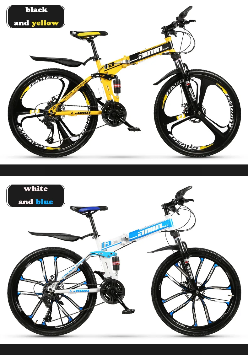 Cheap 21-Speed Mountain Folding Bicycle 24/26-inch Double Shock Absorption Variable Speed Fast Bike For Male And Female Students 10