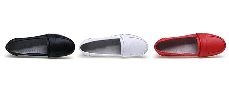 Spring casual ladies flat shoes white shoes woman leather solid color non-slip nurse shoes Loafers women shoes zapatos mujer
