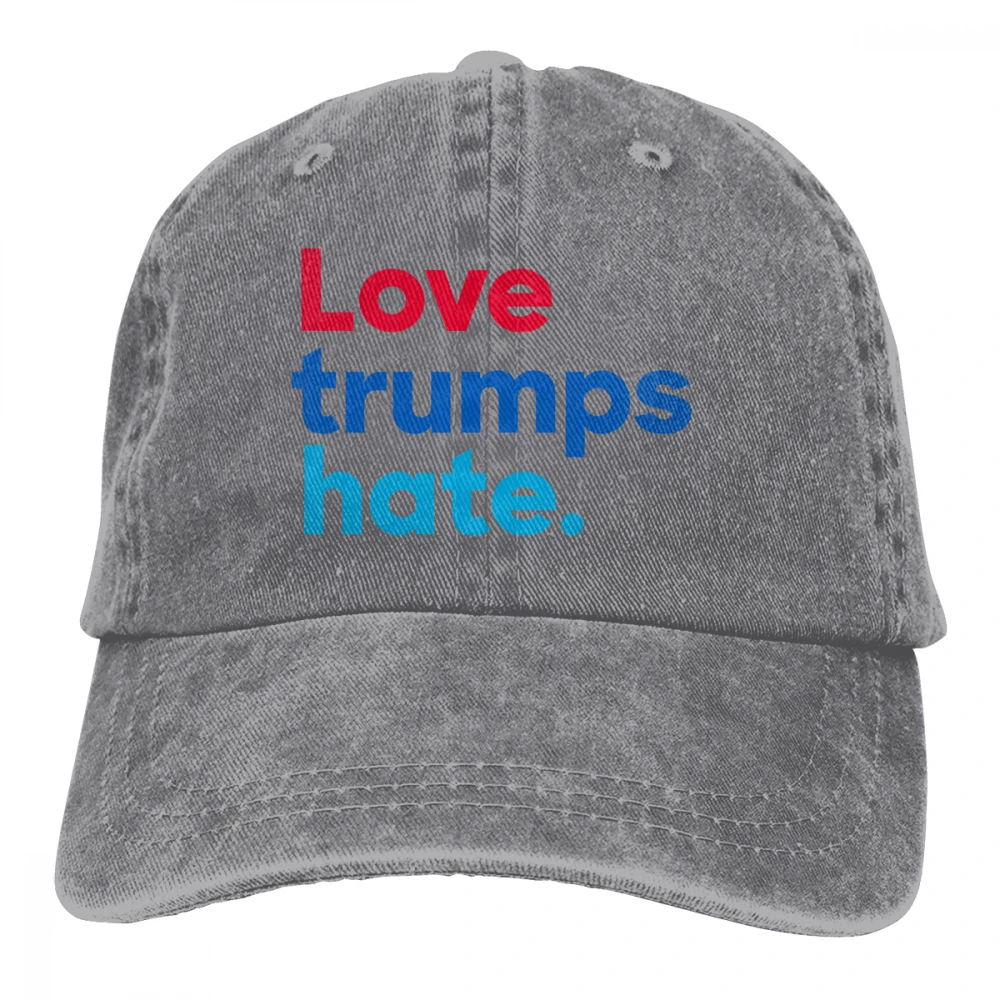 Love Trumps Hate Casquette черные унисекс Мужские Женские джинсовые бейсболка с ремешком кепки Регулируемая шляпа для гольфа папа