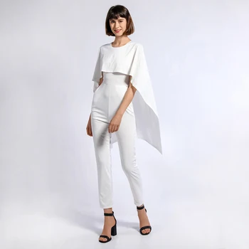 

Women Jumpsuit Bat Sleeves o-neck Backless Rompers For Female Women Party Annual Meeting Suit High Waist women's Suits