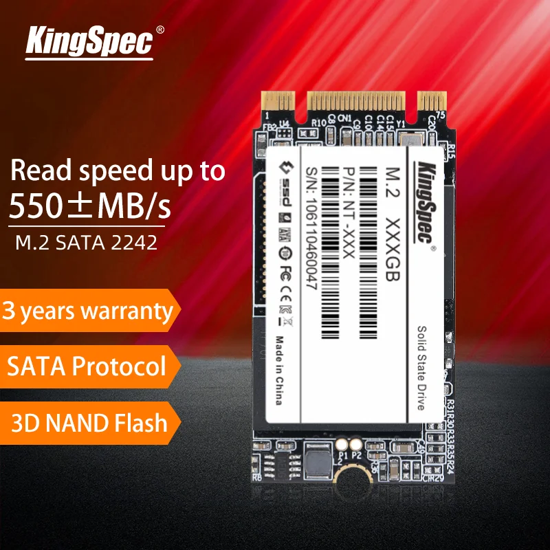 KingSpec M.2 NGFF SATA SSD 240 ГБ 2242 hdd M2 256 512 диск ТБ твердотельный жесткий hd для настольных ПК