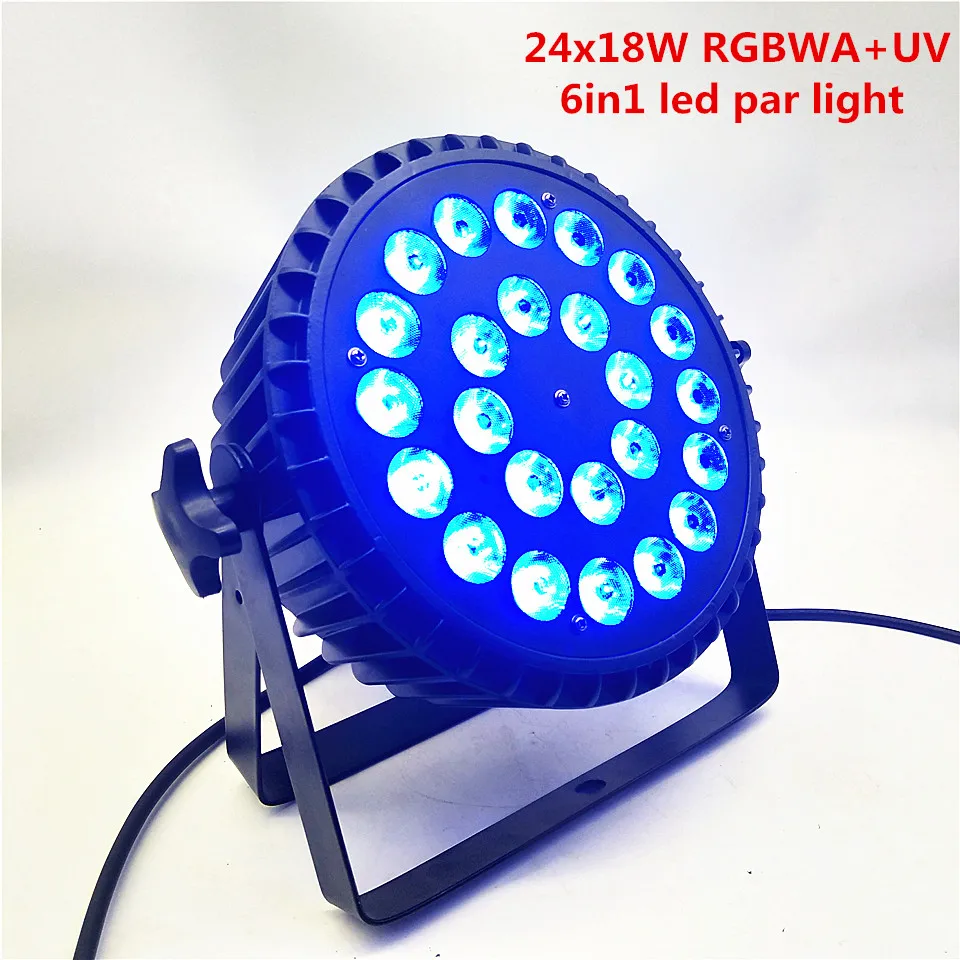 6PCS Special offer LED Par 24x18W RGBWA+UV par light 6 in 1 full color wash light dedicated DMX disco DJ bar stage lighting