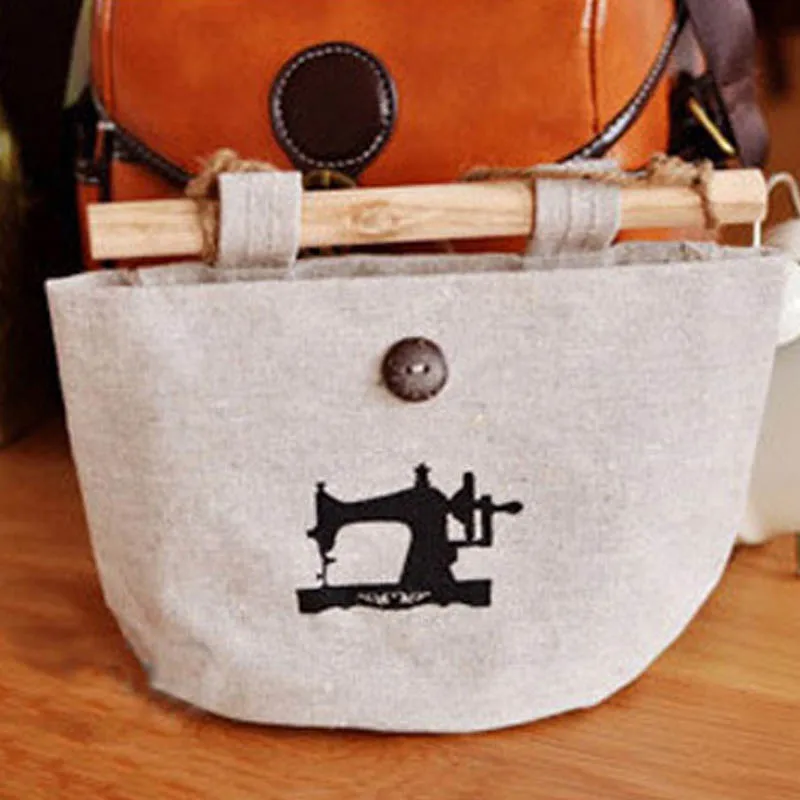 sewing machine 1 шт. 17*20 см настенный домашний декор, косметичка для хранения, подвесной органайзер из хлопка и льна, карманы для хранения мелочей - Цвет: sewing machine