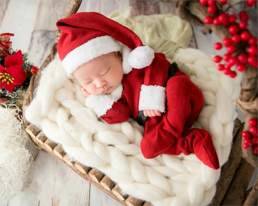 

Newborn photography props Christmas baby clothes infant Christmas dress festival photography props studio photos