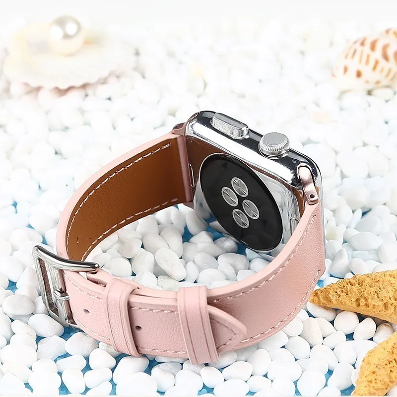 Высококачественная воловья кожа Замена для apple watch полосы 42 мм серии 4 3 2 1 Аксессуары для iwatch 38 мм браслет ремешок 44 мм запястье 40 мм