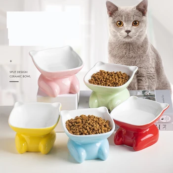 

Pet Ceramic Cat Bowl Cute Cartoon Drinker Feeder Dog Cat Feeding Dispenser Container Pet Products