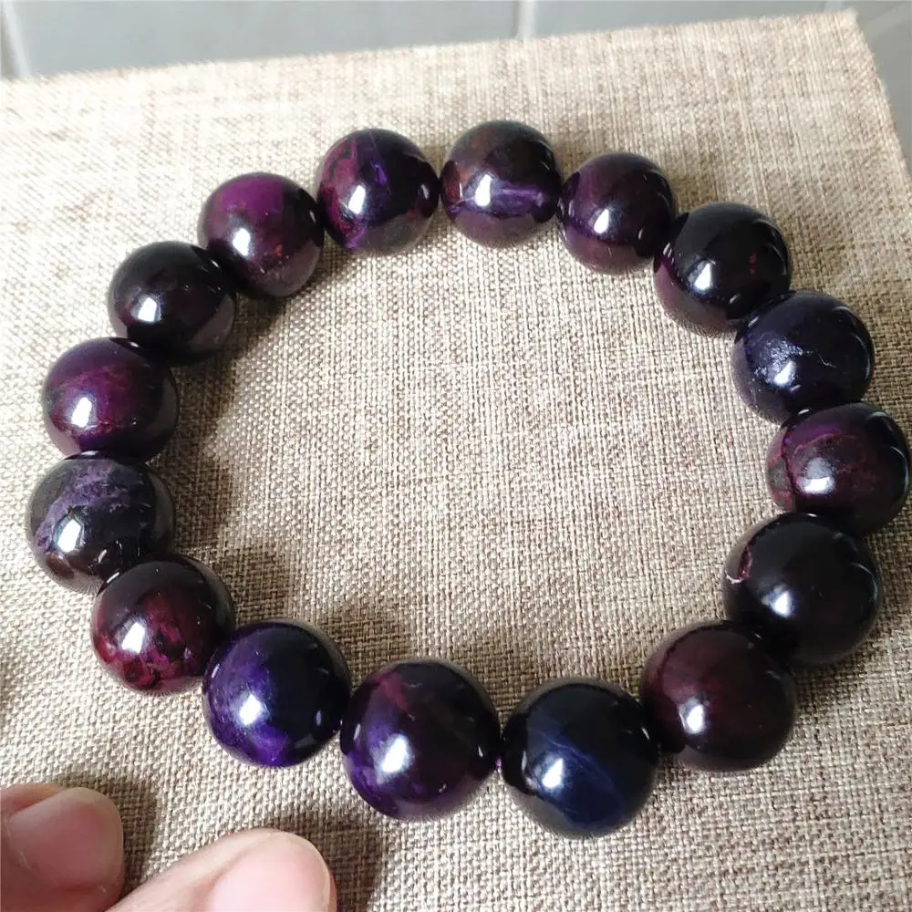 

Natural Sugilite Purple South Africa Gemstone Round Beads Bracelet 14mm Woman Man Healing Stone Birthday Gift AAAAA