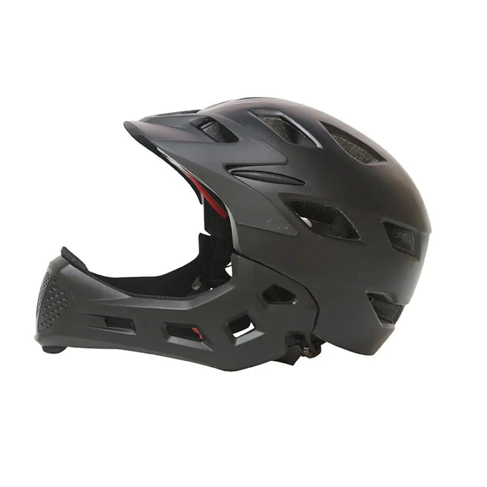 HiMISS, велосипедный шлем, полностью покрытый, детский шлем, Балансирующий, детский, полный, лицевой шлем, высокое качество, интегрированный, литьевой - Цвет: black