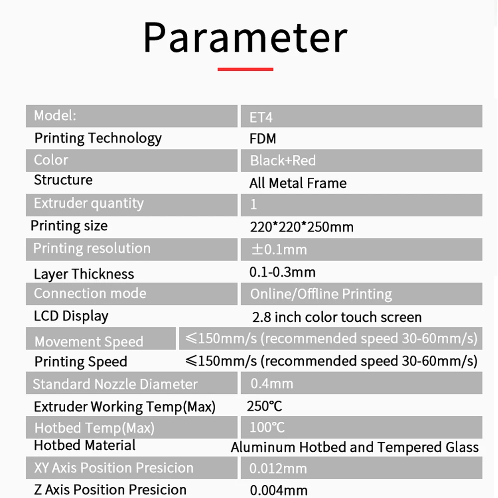 Новое поступление Anet ET4 DIY FDM 3d принтер автоматическое выравнивание и загрузка нити обнаружения повторная печать 8 Гб микро SD 3d принтер