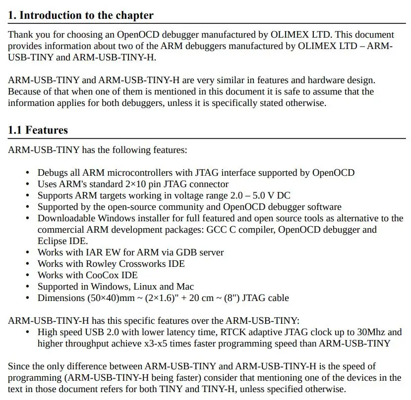 ARM-USB-TINY-H INFO
