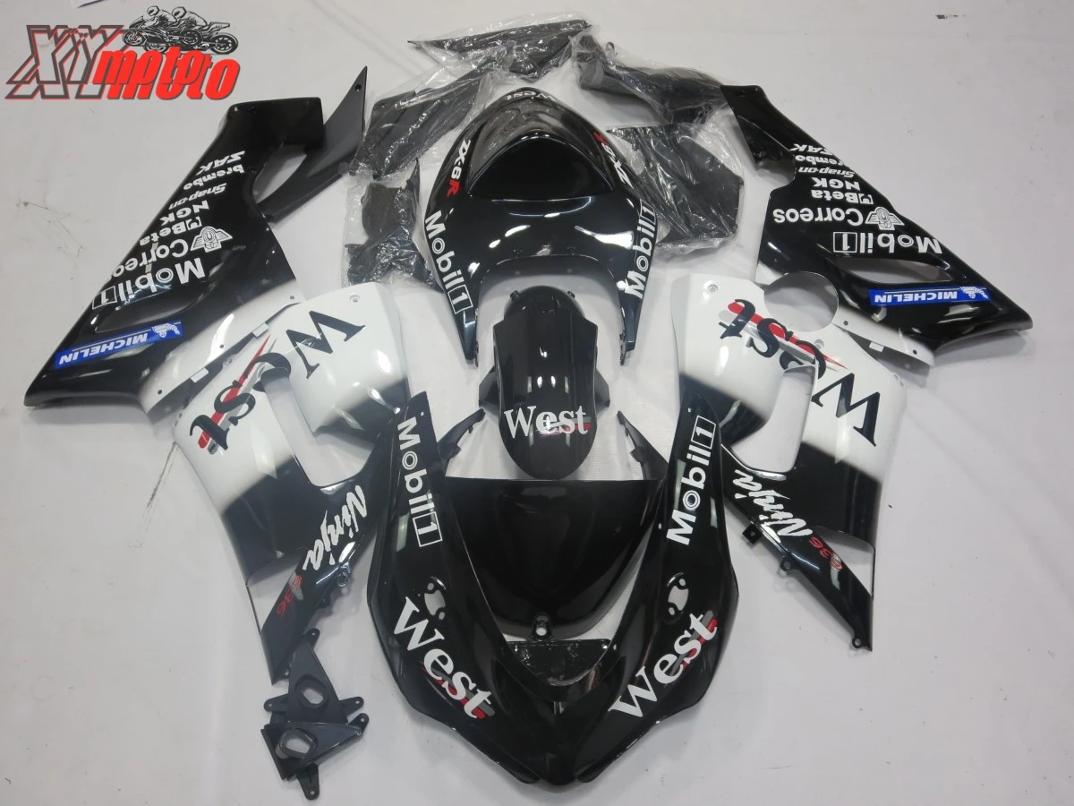 

Motorcycle ABS Fairing Kit For Kawasaki ZX6R 636 2005-2006 Injection Full Fairings ZX-6R 05-06 Black West Bodyworks
