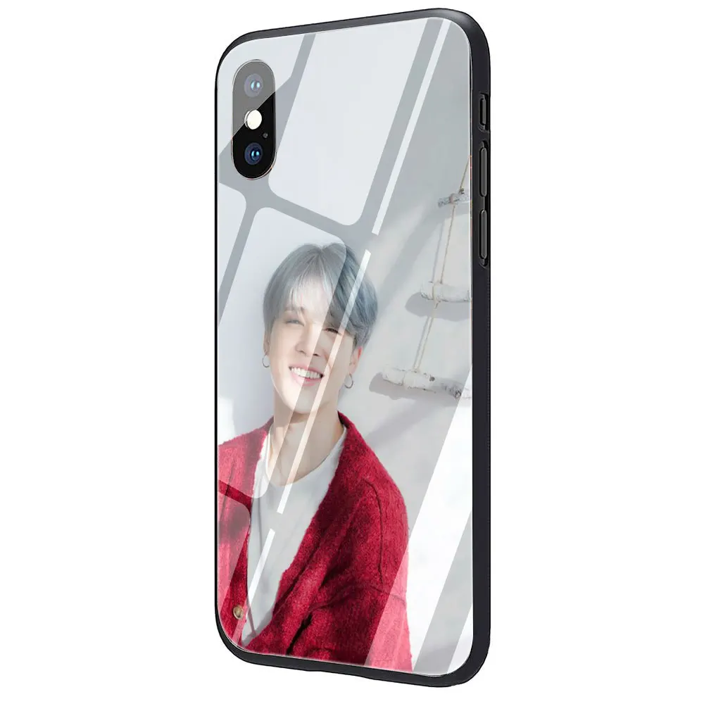 EWAU Jimin красивый чехол из закаленного стекла для телефона iPhone 11 Pro 6 6S Plus 7 8 Plus X XS XR XS Max - Цвет: G6
