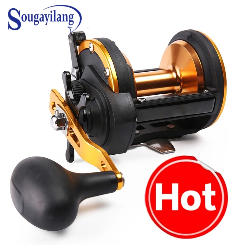 

Sougayilang Trolling Reel 3 BB 6.0 :1 High Speed Gears Smoothest Drag - Popular Method Used for Boat Saltwater In-shore Fishing