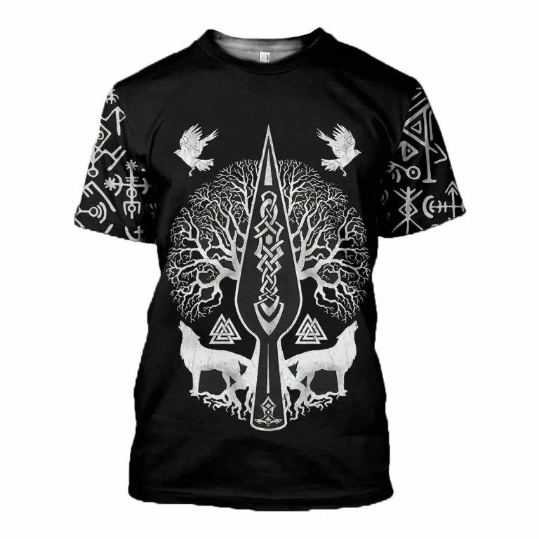 Новинка 2020 модные мужские толстовки с 3D принтом Viking Tattoo футболка футболки шорты
