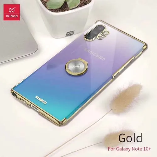 gold Для samsung Galaxy Note 10 Plus чехол для телефона Xundd Роскошный прозрачный жесткий чехол из поликарбоната для Galaxy Note 10 5G чехол с кольцом-держателем - Цвет: gold