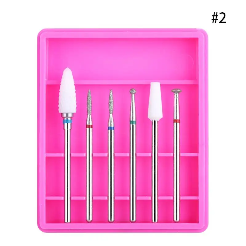 6pcs 8 KALIBUR 30 шт. сверла для ногтей, электрический сверлильный станок для ногтей, набор силиконовых керамических фрез для удаления УФ-геля - Цвет: 6pcs 8