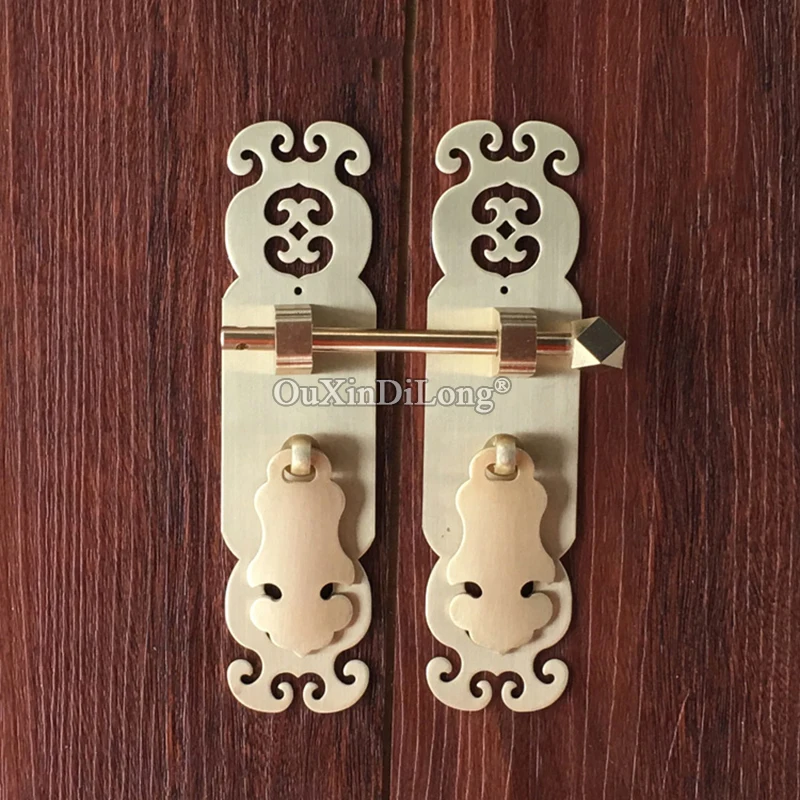 

Retro 1Pair Pure Brass Cabinet Door Handles Antique Cupboard Wardrobe Bookcase Cabinet Pulls Wooden Furniture Handles