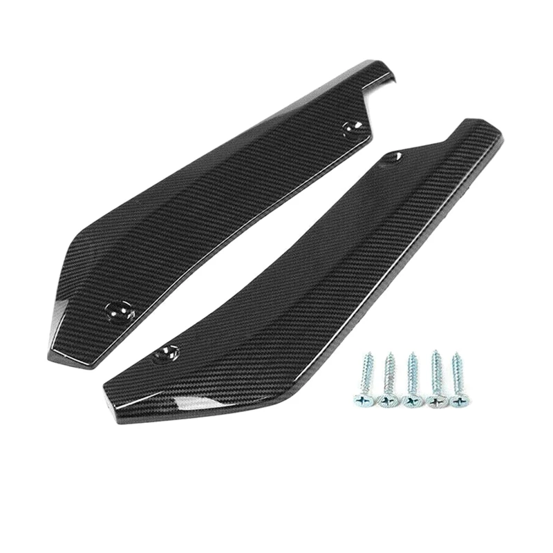 Universal Car Carbon Fiber Rear Bumper Lip Angle Splitters Diffuser Decorative Protection Winglets Side Skirt Extensions | Автомобили и