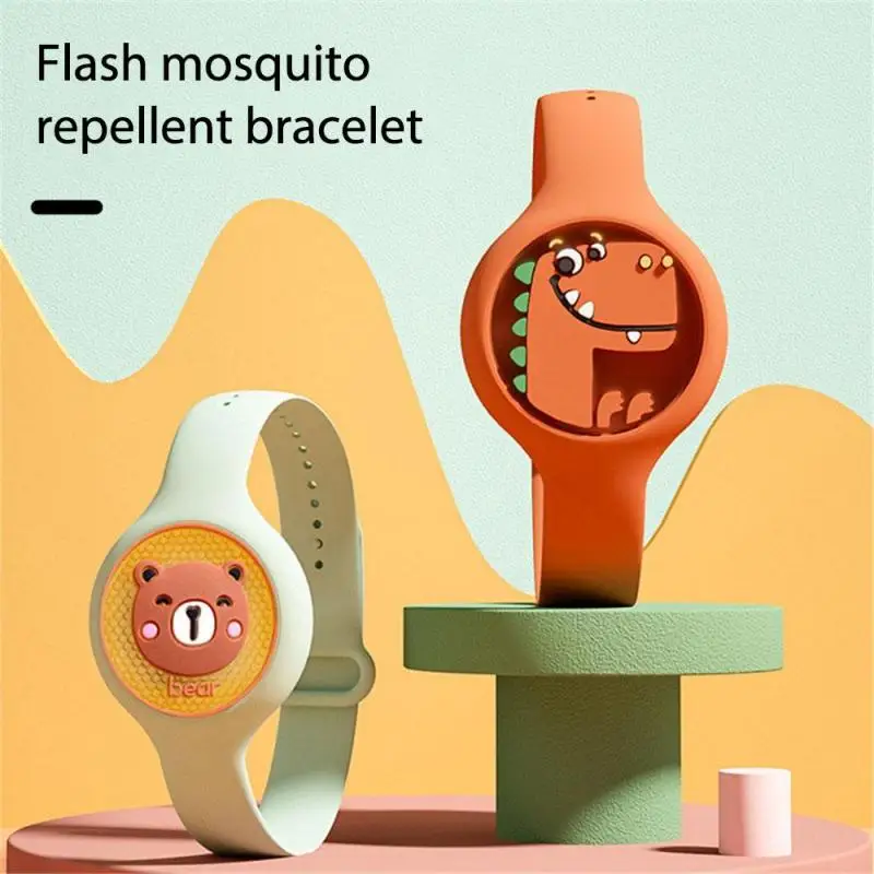 Tanie Środek odstraszający komary dzieci silikonowy zegarek bezpieczny nietoksyczny Cartoon Luminous sklep