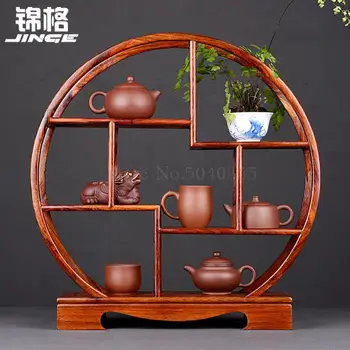 

Solid wood rosewood shelf Purple teapot crafts mahogany display stand Modern antique multi-storey