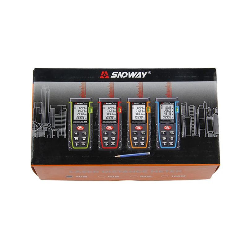 SNDWAY Mini Handheld Laser Distance Meter 40m Laser Rangefinder OEM Laser Tape Measure Roulette Tool