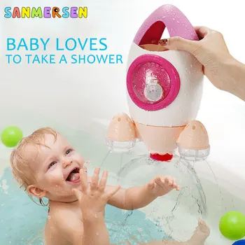 

Baby Rotating Water Spray Rocket Bathing Toys Cute Bathroom Bathing Tub Showering Play Water Toys Bath Toys For Kids Children