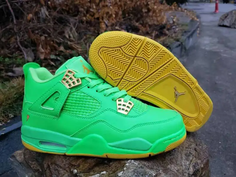 2019 Nieuwe Originele Jordan 4 retro Mannen basketbal schoenen sneakers  groen AJ4 Sport Training schoenen 308497 124| | - AliExpress