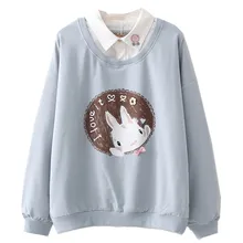 Cute Anime Hoodies Teens Girl Kawaii Rabbit Women's Sweatshirt Soft Cotton Long Sleeve Blue Hoodie Green Pink Pullovers White Cute Anime Hoodies Teens Girl Kawaii Rabbit Women's Sweatshirt Soft Cotton Long Sleeve Blue Hoodie Green Pink Pullovers White
