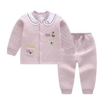 

2Pcs 0-5Y Baby Boy Girl Underwear Set for Children Sleepwear Print Soft Cotton Clothes Long Sleeve Kids Baby Outfit AutumnWinter