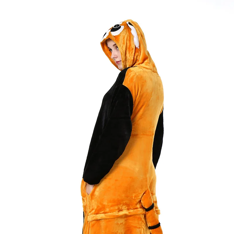 Для взрослых енот кигуруми комбинезон женский костюм животного Необычные Мягкие Аниме Косплей пижамы унисекс зимний комбинезон