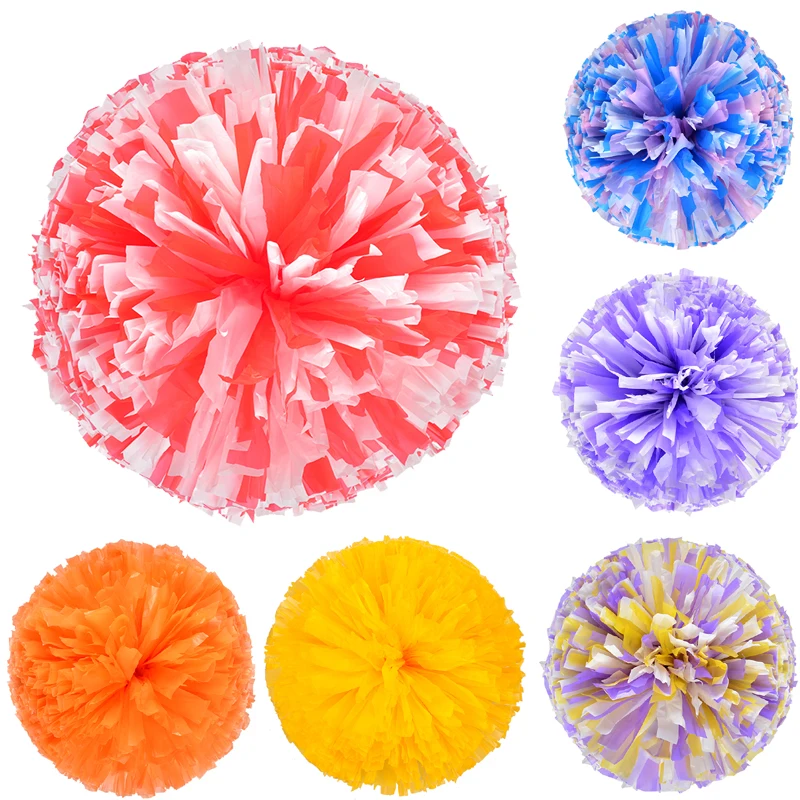 2 piece Colorfast Cheerleader Cheerleading Pom Poms Cheerleading Pompoms Cheer Pom Majorettes Hand Flower Aerobics Balls Sports
