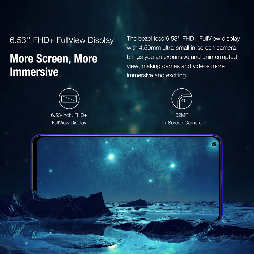 UMIDIGI F2 Android 10 6,53 дюймов FHD+ 6 ГБ 128 ГБ 48MP AI Quad камера 32 МП Helio P70 Восьмиядерный 5150 мАч NFC глобальная версия смартфона