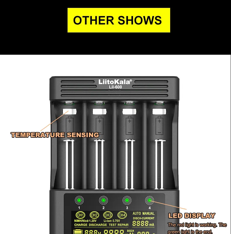 Liitokala carregador de bateria para li-íon 3.7v