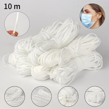 

10M Length DIY Braided Sewing Elastic Band Cord Knit Band Sewing 4mm masks high elastic flat rubber band waist