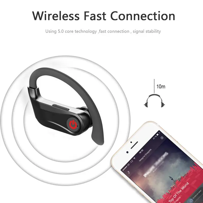 Q62 TWS Bluetooth Earphone with Dual Microphones Ear Hook Wireless Bluetooth 5 0 With 950mAh Charging Case For Phone